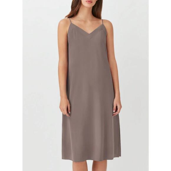 NWT Cuyana Silk Slip Dress in Mushroom NWT Sz. L - Picture 1 of 6